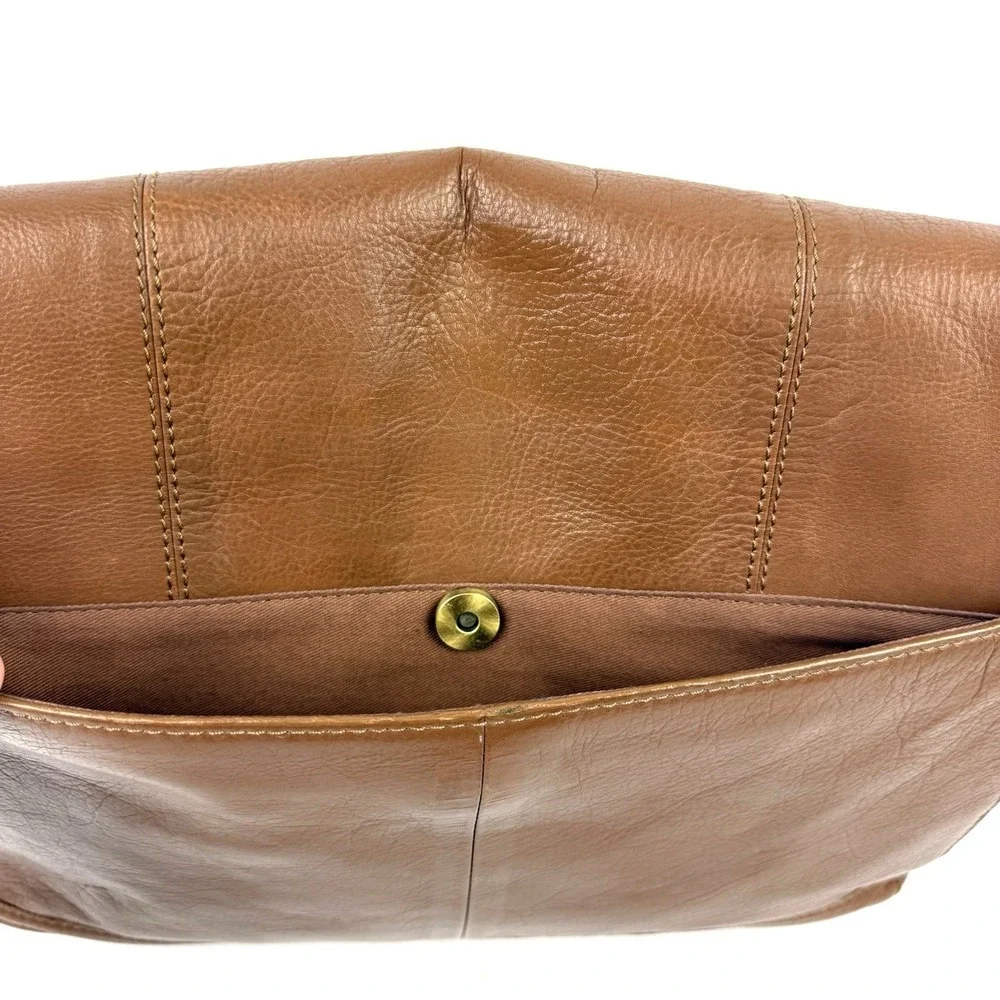 Rocha John Rocha Waxy Despatch Messenger Bag Brown Leather Crossbody Unisex